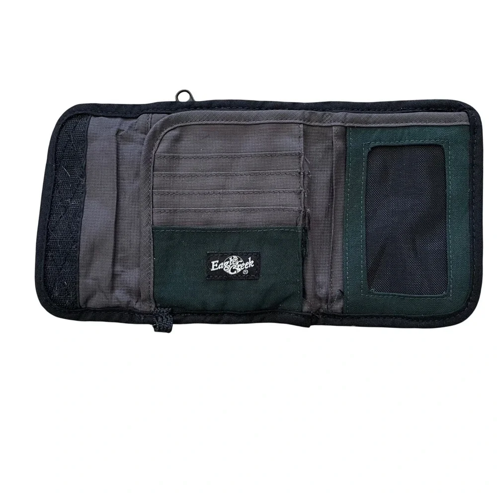 Vintage Eagle‎ Creek Travel Wallet Gorpcore Card Holder Green Rugged Canvas